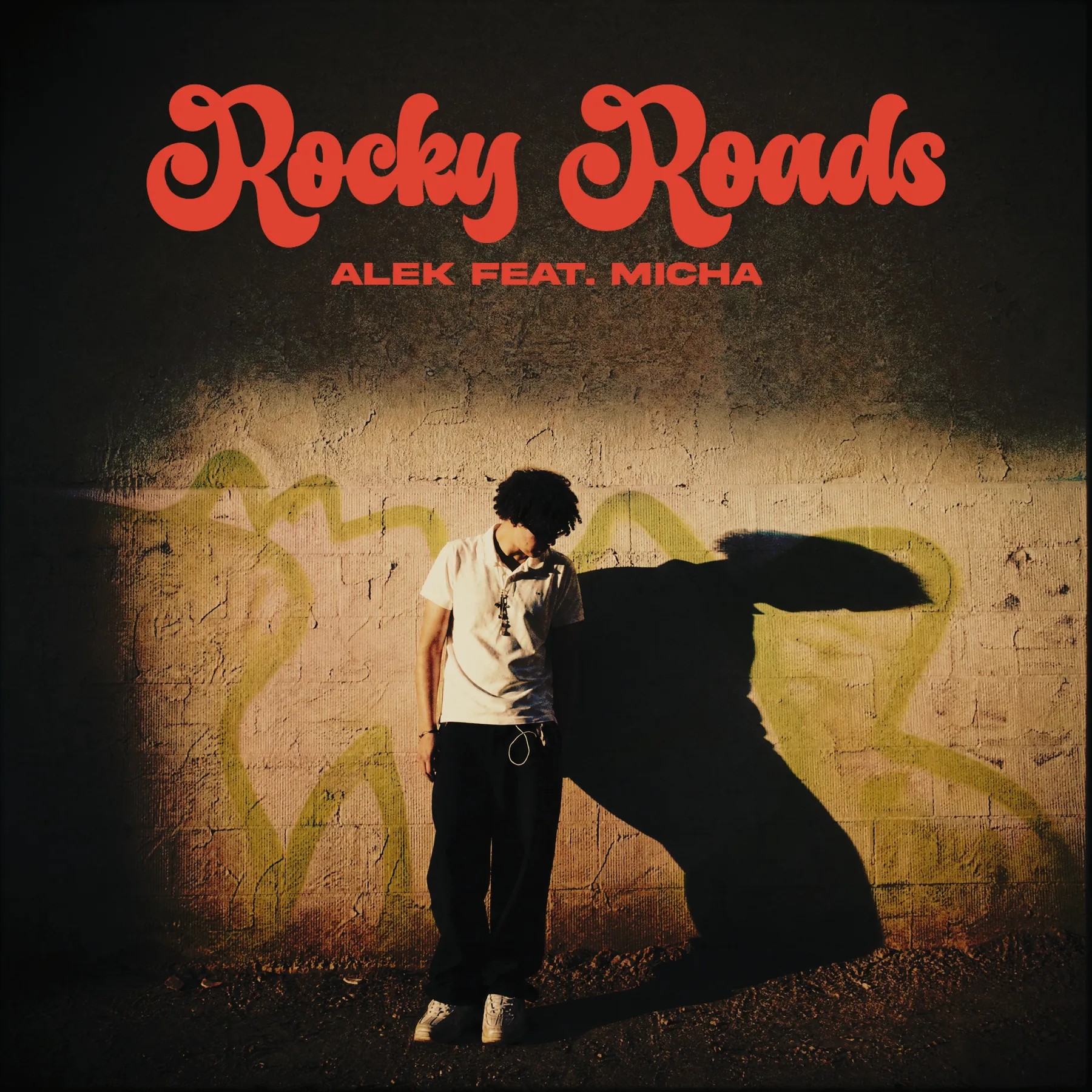 Foster House Studios — Rocky Roads · Alek feat. Micha — single artwork, 3000², type lifted pixel-exact off the film's own title card