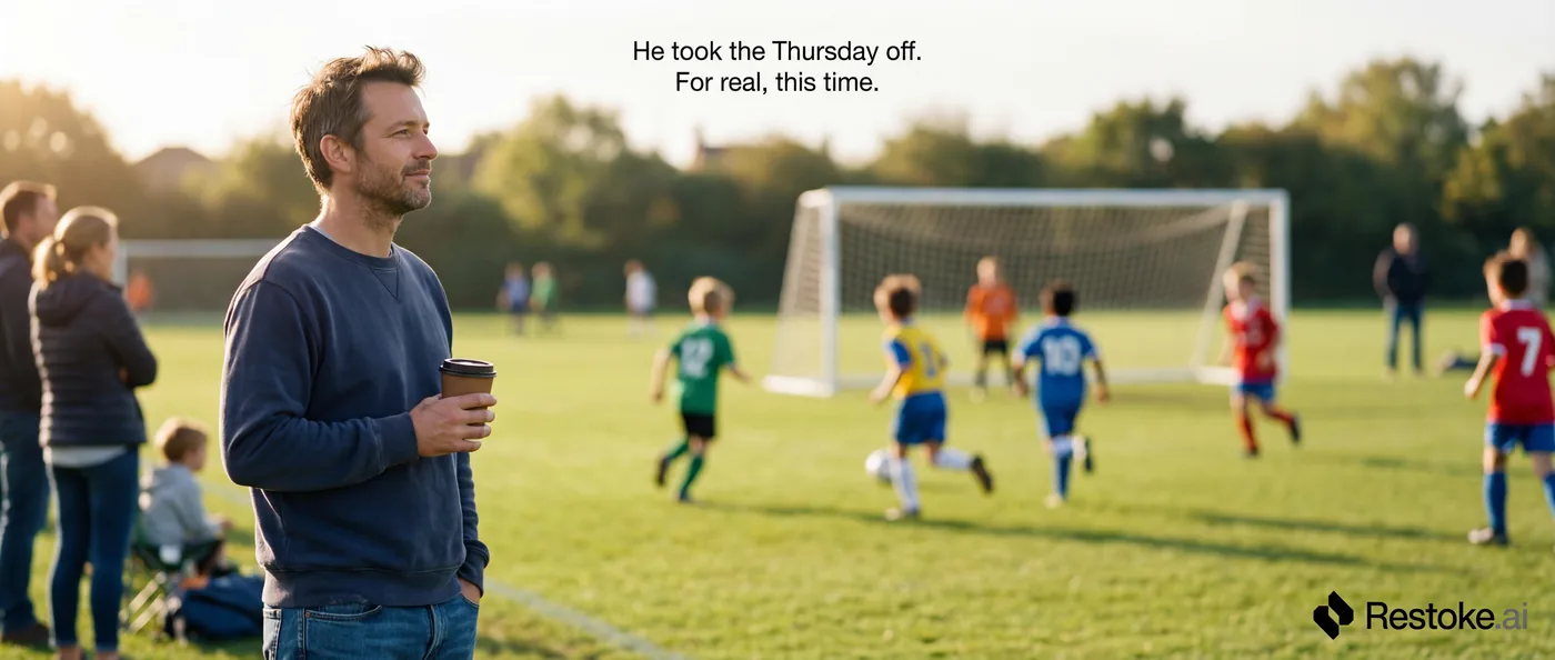 Restoke — Spec ad — he took the Thursday off. For real, this time