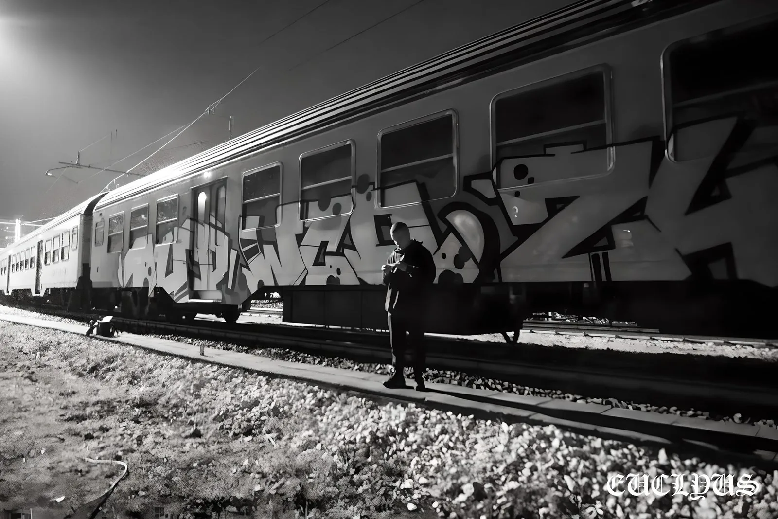 Full length of a bombed train